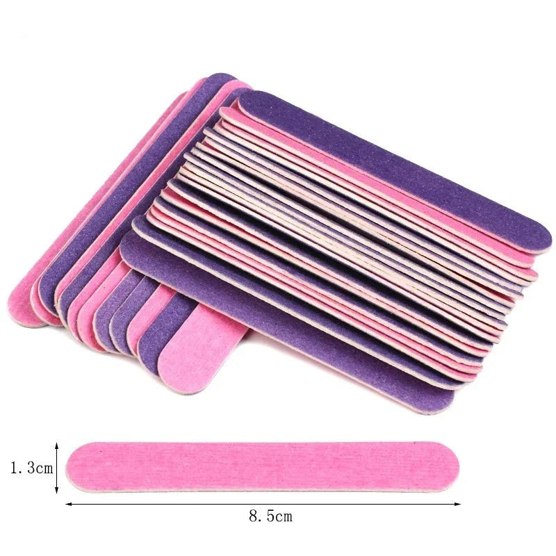 100pcs Double-sided Wood Nail Files