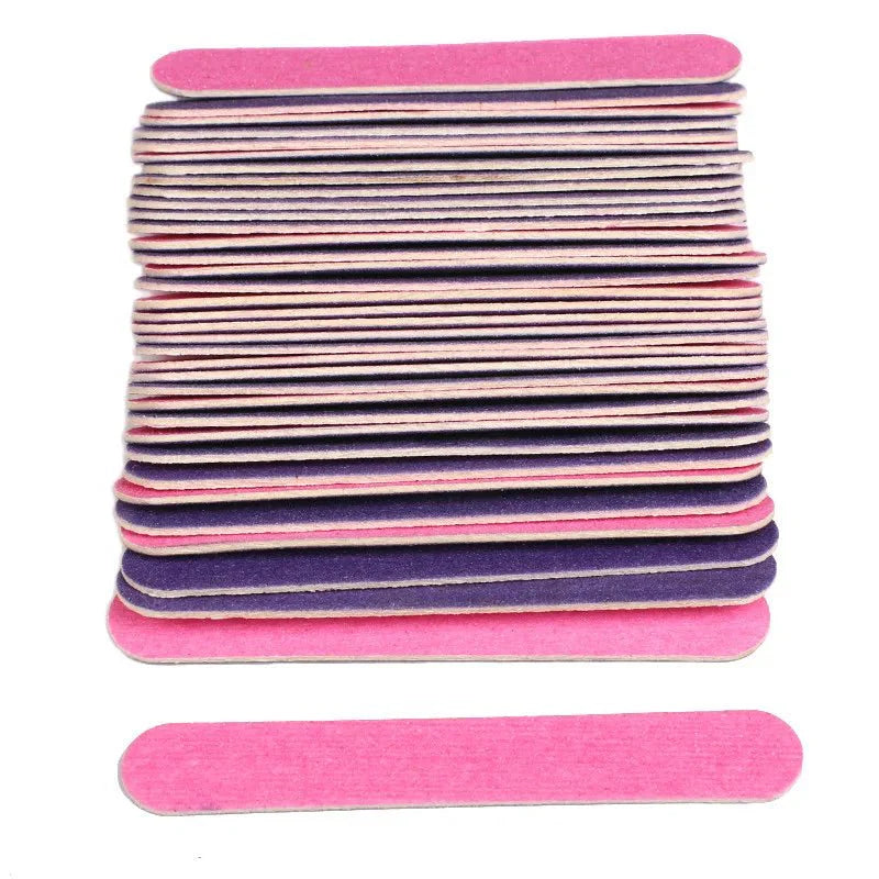 100pcs Double-sided Wood Nail Files