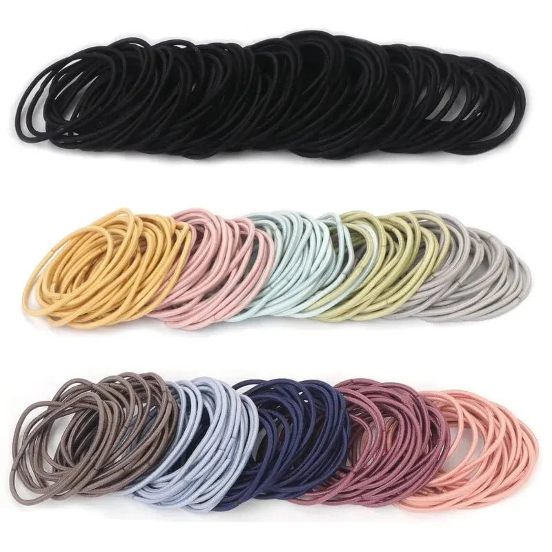 100pcs Hair Elastics Ties Band