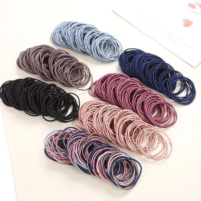 100pcs Hair Elastics Ties Band