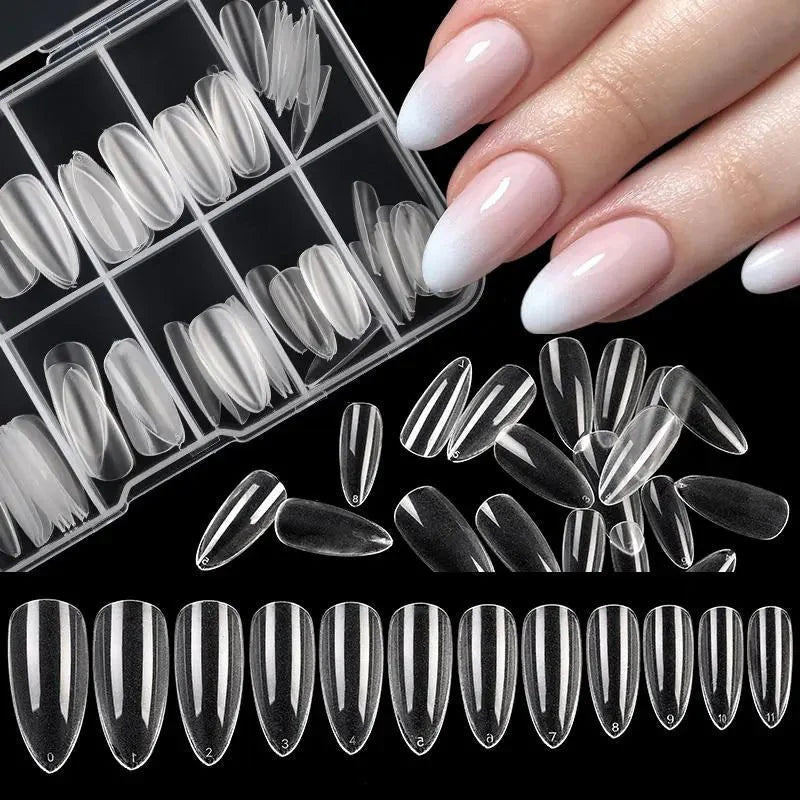 120 Pcs Boxed Transparent Coffin Ballet Fake Nails