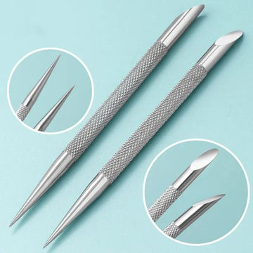 2 pcs Double-ended Use Stainless Steel Nail Art