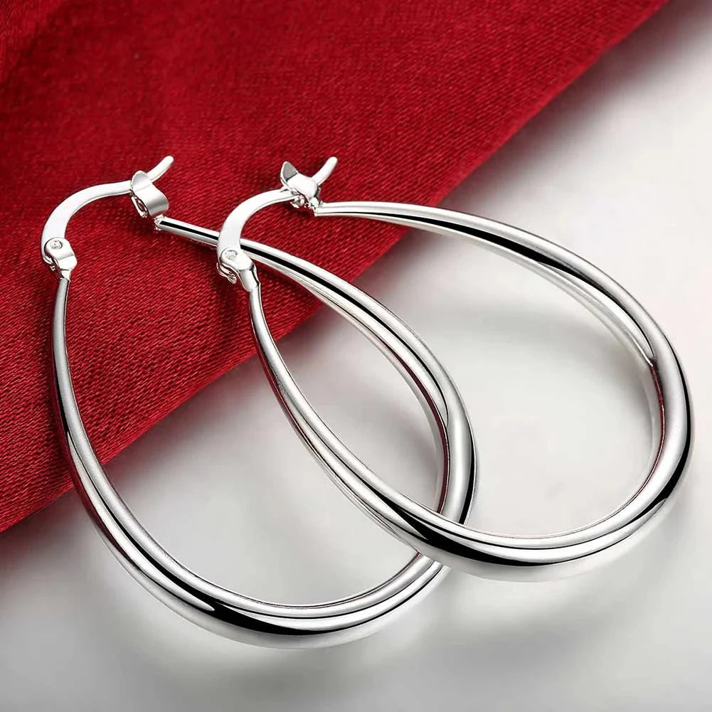 41MM Smooth Circle Big Hoop Earrings For Women