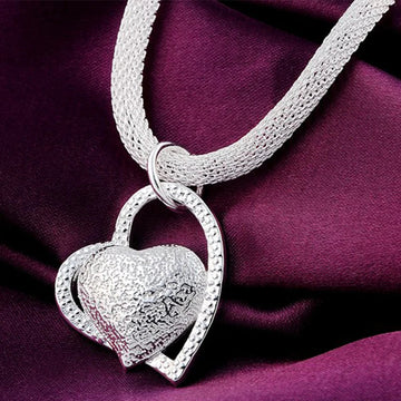 Double Heart Pendant Necklace For Woman