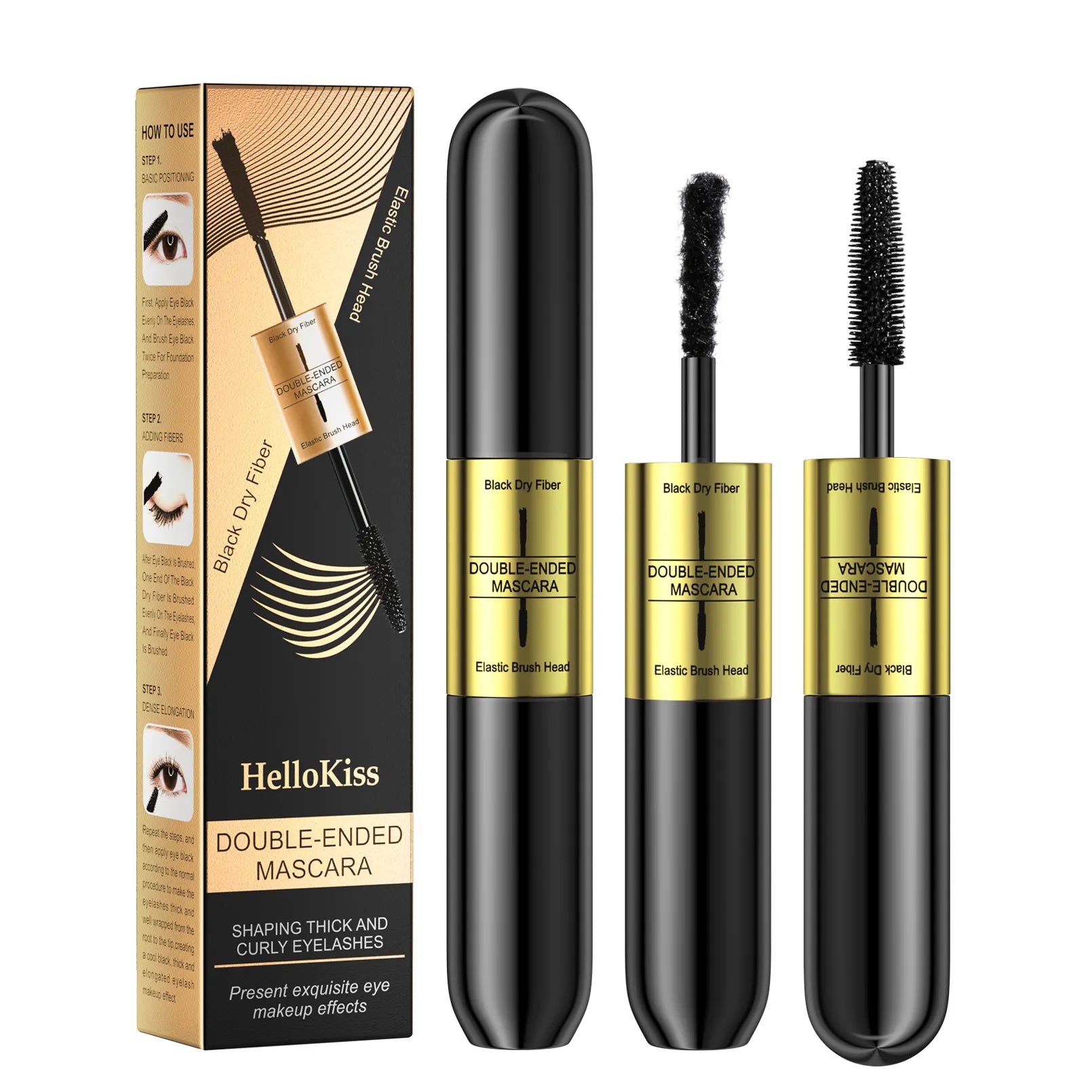 Double-ended 3D Mascara Waterproof Thick Long Lasting