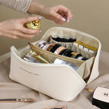 Leather Large Capacity Travel Cosmetic Bag