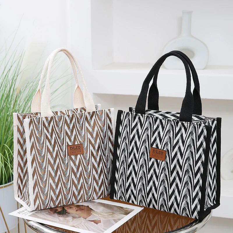 Chevron Pattern Canvas Tote Bag