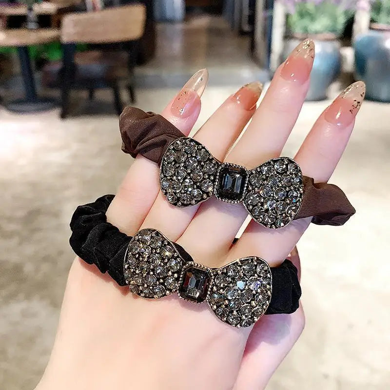 Fashion Bow Rhinestone Rubber Band