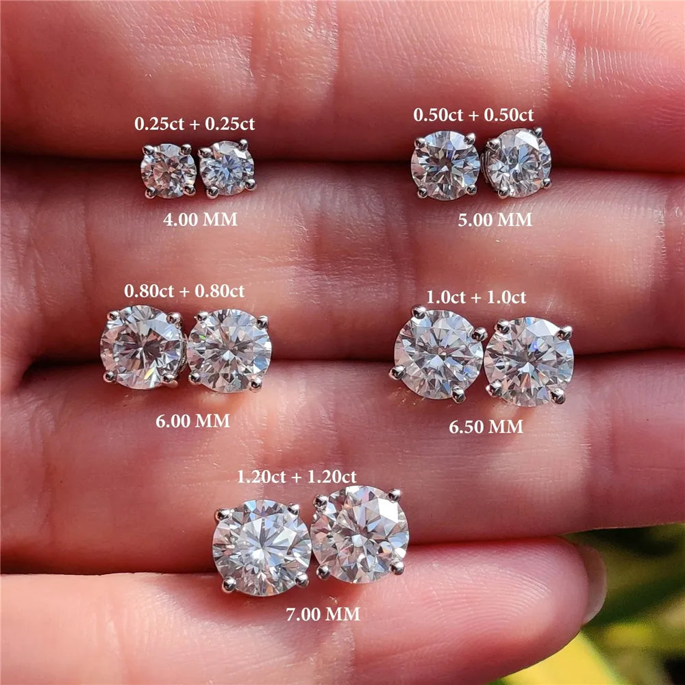 Moissanite Ear Stud Earrings For Women