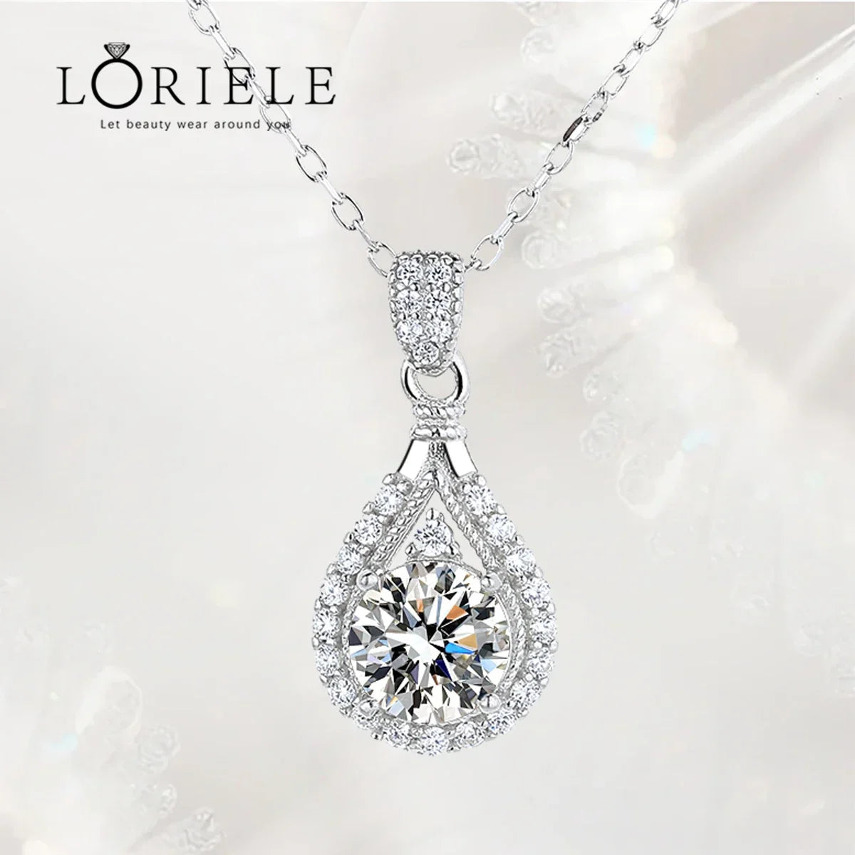 LORIELE Moissanite Necklace Sterling Silver