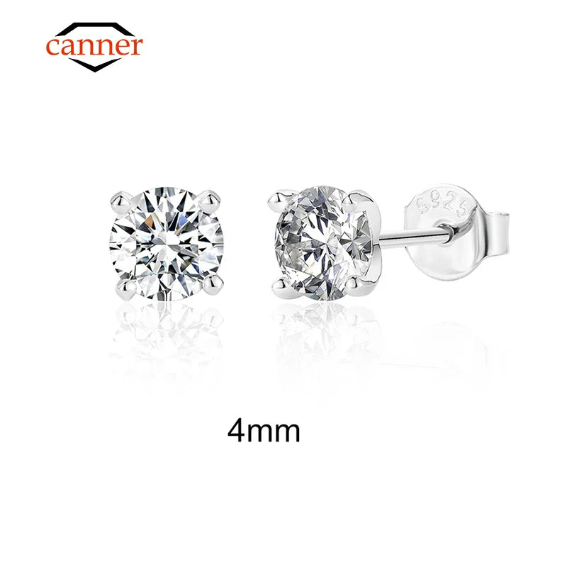 Moissanite Ear Stud Earrings For Women