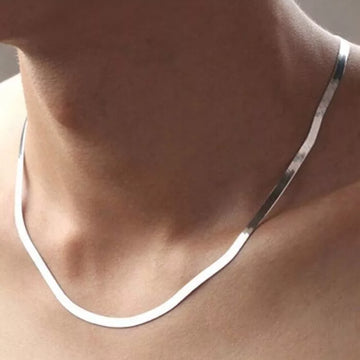 Sterling Silver fine 4MM Blade Chain Necklace for Women Men