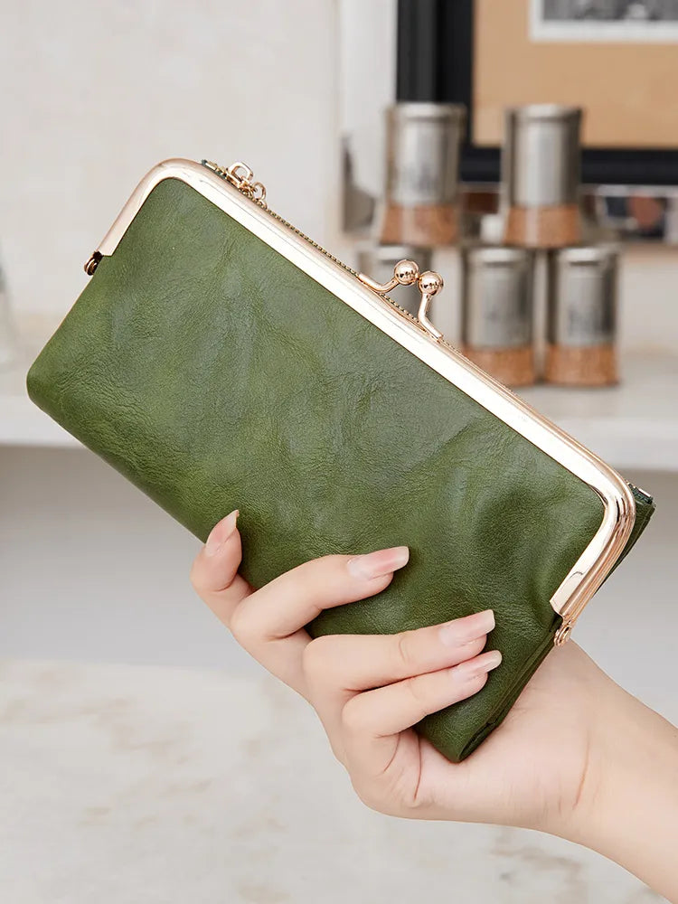 Women's Card Holder  Versatile Vintage Zip Wallet