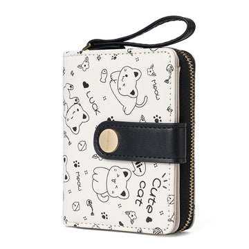 Cute Cat Zipper Wallet for Girls