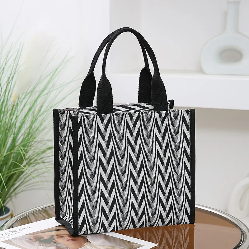 Chevron Pattern Canvas Tote Bag