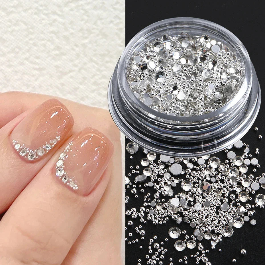 Mixed Mini Nail Rhinestones Flat Back Crystal Stones