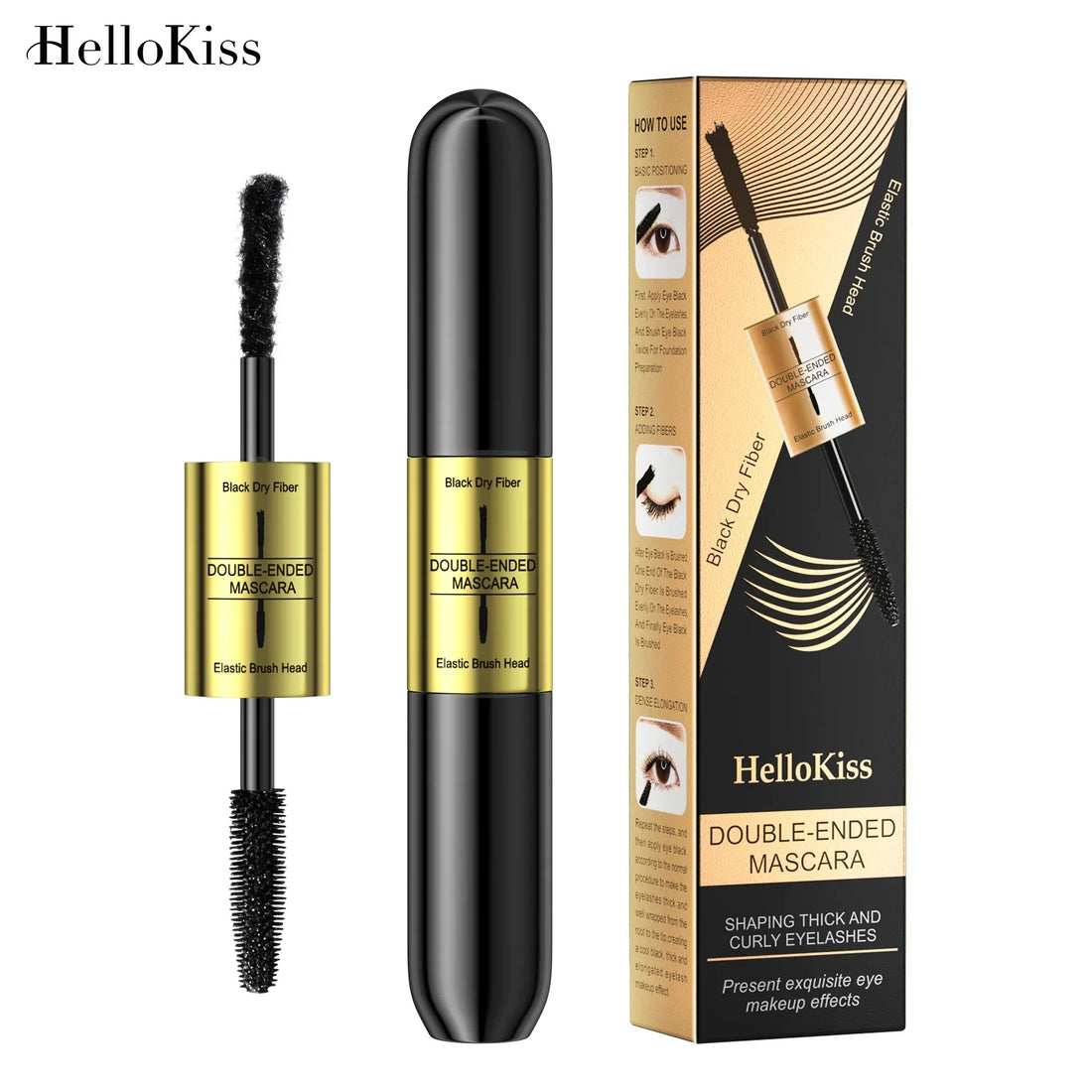 Double-ended 3D Mascara Waterproof Thick Long Lasting