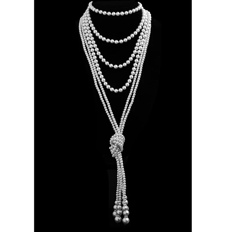 Pearls Necklace Fashion Faux Pearl Gatsby Accessories