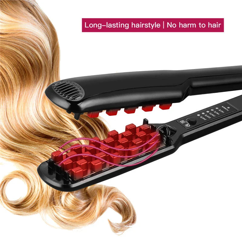 Hair Iron Ceramic 3D Grid Hair Crimper