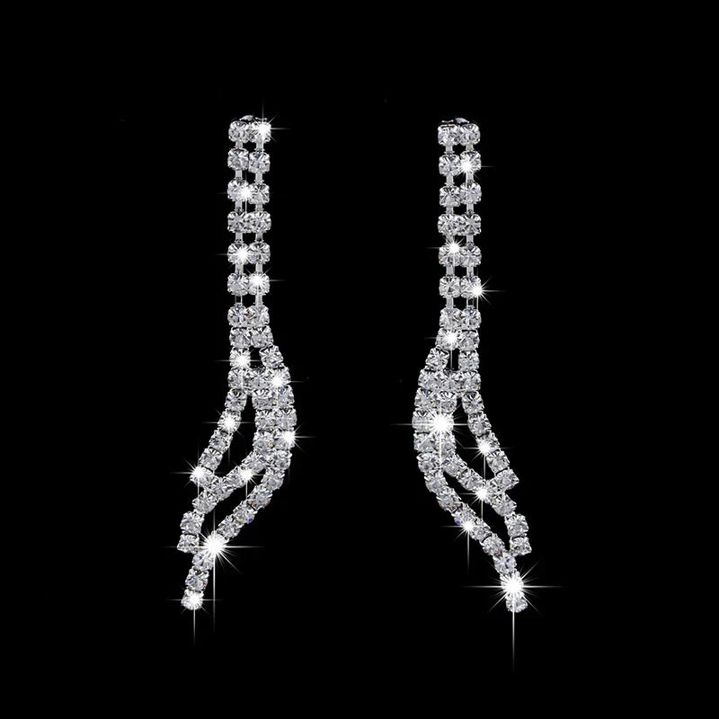 Shiny Elegant Femme Rhinestone Wedding Jewelry Sets