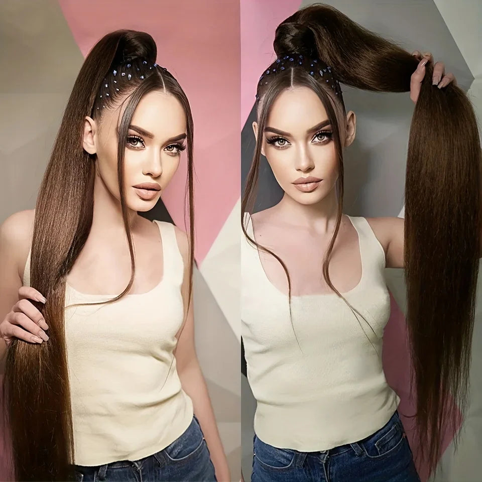 Ponytail Synthetic Hair Extensions Long Straight