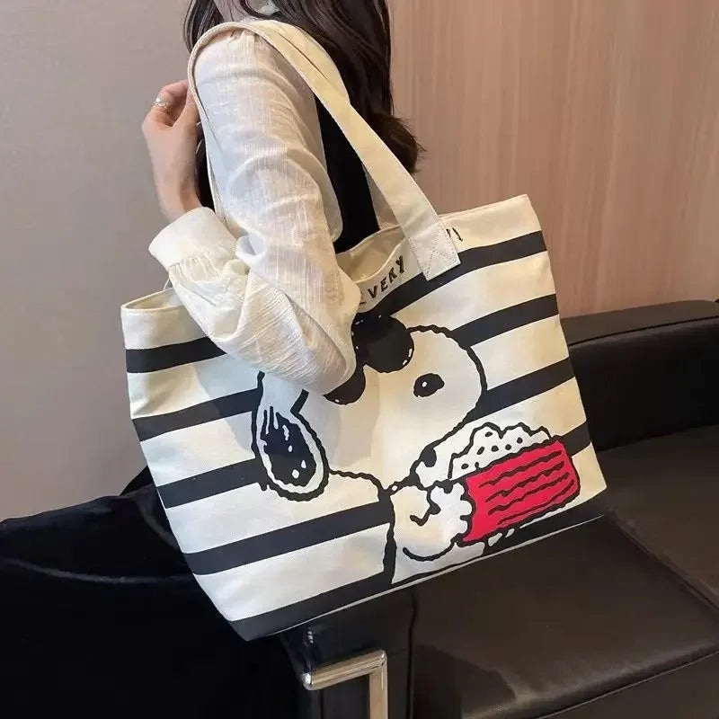 Snoopy  Cute Cartoon Large Capacity Canvas Bag for Female