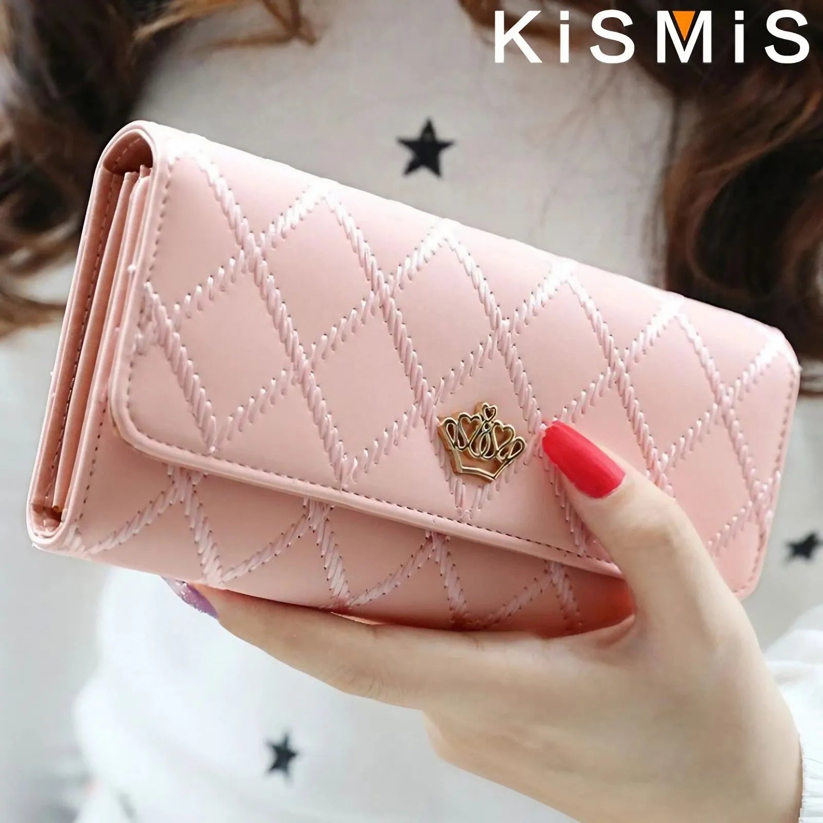 KISMIS Pink Plaid Wallet